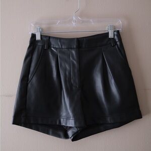 Nasty Gal Black High Waist Leather Shorts